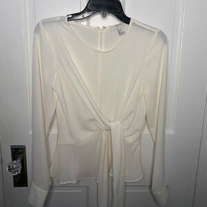 Forever 21 Cream Tied Blouse